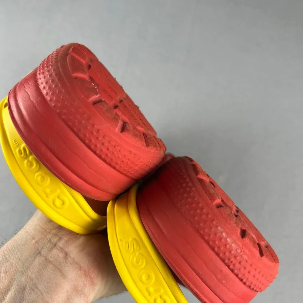 Crocs Classic Clogs Men 13 Red Lucky Charms Cereal Jibbitz Rainbow Shoes 80s 90s